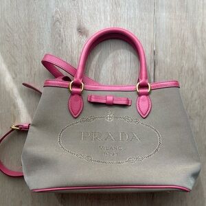 Prada Tan and Pink Satchel